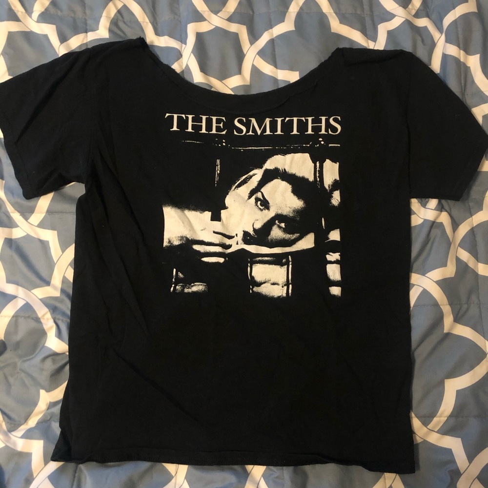 The Smiths band shirt with diy cut collar.